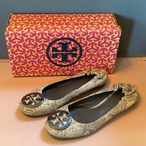 Tory Burch Snakeskin Ballerina Flat